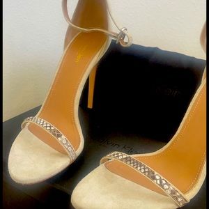 Brand new Calvin Klein Valery Python / Suede Sandals J0493 Sz 39 Orig. $795